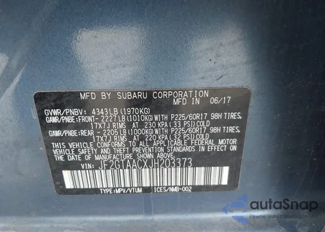 2018 Subaru Crosstrek 2.0I (Cvt) from USA, damaged, VIN JF2GTAACXJH203373